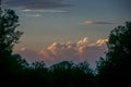 Sunlit cloud tops during a northern arizona sunset