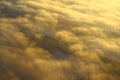 Sunlit clouds, view from altitude