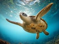 Ocean Depths: Sea Turtle Serenity Royalty Free Stock Photo