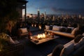 Sunlit Penthouse terrace. Generate Ai Royalty Free Stock Photo