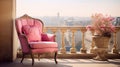 sunlit pink chair