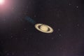 sunlit planet Saturn in high resolution