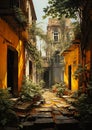 Sunlit Serenity: Exploring a Hidden Courtyard in the Overgrown A