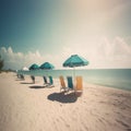 Sunlit serenity on a sandy beach