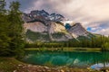 Sunlit Mountain Reflections At Cascade Ponds Royalty Free Stock Photo