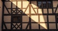 Sunlit Timber Frame Building Exterior Wall Royalty Free Stock Photo