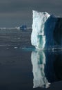 Sunlit white-blue ice wall