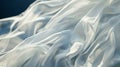 Sunlit White Silk Cloth Cascading Gently, Capturing the Play of Light and Shadow in its Folds generative ai Royalty Free Stock Photo
