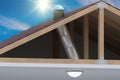 Sunlite light tube system for transporting natural daylight from roof into room. 3D rendered illustration Royalty Free Stock Photo