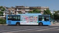 Sunlong bus in Thai capital Bangkok Royalty Free Stock Photo