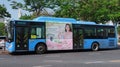 Sunlong bus in Thai capital Bangkok Royalty Free Stock Photo