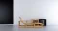 Sunlounger to face a blank wall Royalty Free Stock Photo