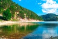 Sunnet Lake, clean green water and blue sky, Mountain Forests, Bolu, Turkey Royalty Free Stock Photo