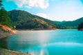 Sunnet Lake, clean water and blueish sky, Green Mountain Forests at the far end, Bolu, Turkey Royalty Free Stock Photo