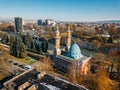 Sunnite Mukhtarov Mosque in Vladikavkaz, aerial view