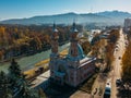 Sunnite Mukhtarov Mosque in Vladikavkaz, aerial view