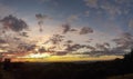 Sunnset over landscape in the Cabo de Gata NÃÂ­jar Natural Park Royalty Free Stock Photo