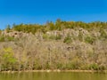 Sunnt view of the landscape over Mountain Fork at Beavers Bend State Park Royalty Free Stock Photo