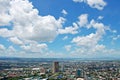 Sunny Aerial City View Panorama