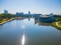 Sunny aerial view of the Exploration Place