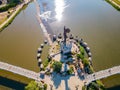 Sunny aerial view of The Keeper of the Plains Royalty Free Stock Photo