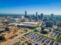 Sunny aerial view of the Tulsa downtown cityscape