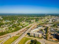 Sunny aerial view of the Tulsa downtown cityscape