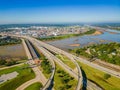 Sunny aerial view of the Tulsa downtown cityscape