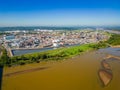 Sunny aerial view of the Tulsa downtown cityscape