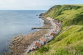 Sunny afternoon in Crovie, small village in Aberdeenshire, Scotland. Royalty Free Stock Photo