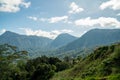 Mountain peak landscape. Rural scenery. Forest valley. Blue Ridge Mountains. Blue sky and cloud and hill and mountain range Royalty Free Stock Photo