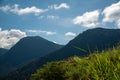 Mountain peak landscape. Rural scenery. Forest valley. Blue Ridge Mountains. Blue sky and cloud and hill and mountain range Royalty Free Stock Photo