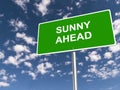 Sunny ahead traffic sign