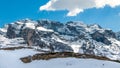 Sunny alpine extreme winter landscape