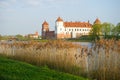 Sunny April day at the Mir Castle. Belorussia