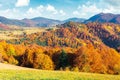 Sunny autumn afternoon mountain scenery Royalty Free Stock Photo