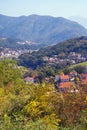 Sunny autumn day. Beautiful mountain landscape. Montenegro, Herceg Novi