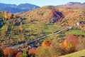 Sunny autumn day on mountain top Royalty Free Stock Photo