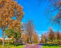 The alleys in autumn park