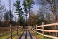 Sunny autumn day view along the pathway on Humber Valley Heritage Trail near Kleinburg, Ontario, Canada