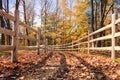 Sunny autumn day view along the pathway on Humber Valley Heritage Trail near Kleinburg, Ontario, Canada