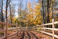 Sunny autumn day view along the pathway on Humber Valley Heritage Trail near Kleinburg, Ontario, Canada