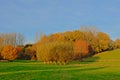 Autumn landscape with fileds and trees in the Flemish countryside Royalty Free Stock Photo