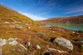 Sunny autumn landscape Norway Gamle Strynefjellsvegen