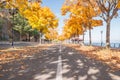 A sunny autumn street in Macedonia Royalty Free Stock Photo