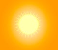 Sunny background, bright orange sunny rays. Background summer. Vector illustration. Royalty Free Stock Photo