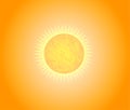 Sunny background, bright orange sunny rays. Background summer. Vector illustration. Royalty Free Stock Photo