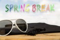 Sunny background with the word spring break