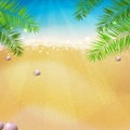 Sunny beach sea foam background