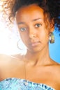 Sunny beautiful mulatto woman